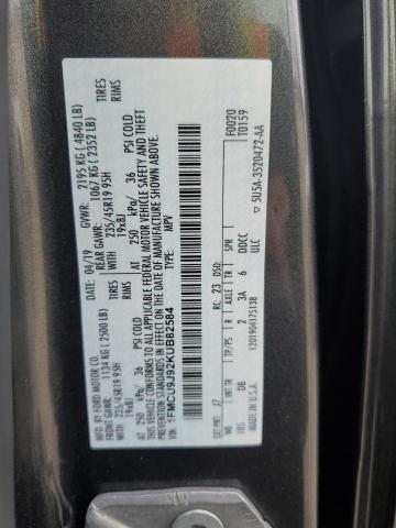 1FMCU9J92KUB82584 - 2019 FORD ESCAPE TITANIUM GRAY photo 13