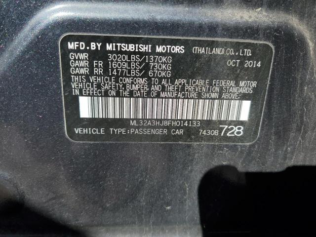 ML32A3HJ8FH014133 - 2015 MITSUBISHI MIRAGE DE GRAY photo 13