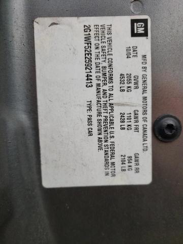 2G1WF52E259214413 - 2005 CHEVROLET IMPALA GRAY photo 12