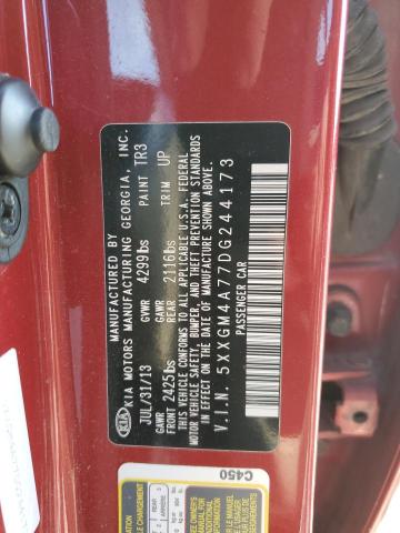 5XXGM4A77DG244173 - 2013 KIA OPTIMA LX RED photo 12