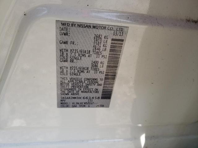 5N1AR2MM3DC661458 - 2013 NISSAN PATHFINDER S 白色 照片 13