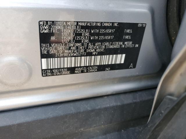 2T3H1RFVXKW052113 - 2019 TOYOTA RAV4 LE 银色 照片 14