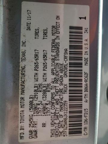 5TFSZ5AN8JX122359 - 2018 TOYOTA TACOMA ACCESS CAB SILVER photo 12