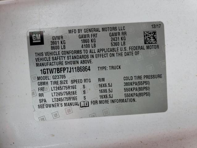 1GTW7BFP7J1186864 - 2018 GMC SAVANA G2500 WHITE photo 14