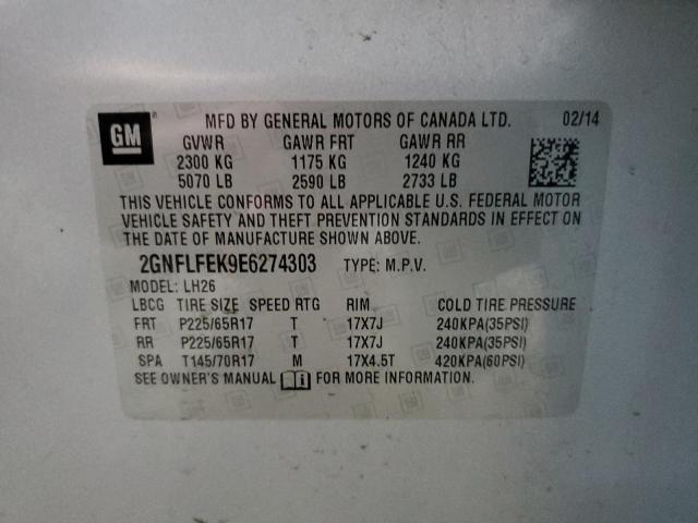 2GNFLFEK9E6274303 - 2014 CHEVROLET EQUINOX LT SILVER photo 13