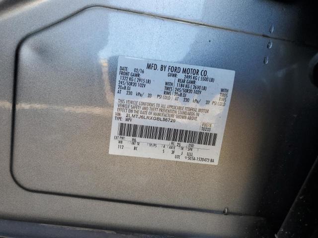 2LMTJ6LRXGBL56729 - 2016 LINCOLN MKX RESERVE GRAY photo 13