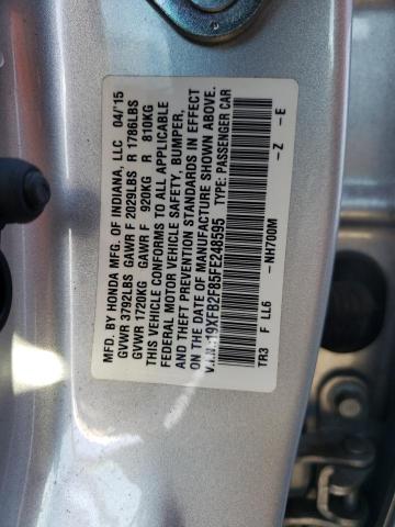 19XFB2F85FE248595 - 2015 HONDA CIVIC EX SILVER photo 13