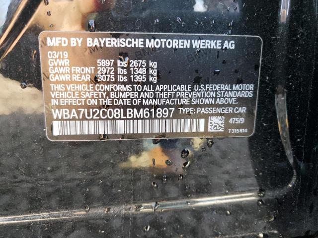 WBA7U2C08LBM61897 - 2020 BMW 750 XI BLACK photo 14