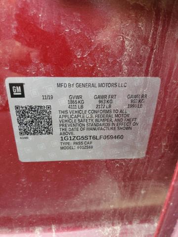 1G1ZG5ST6LF059460 - 2020 CHEVROLET MALIBU RS წითელი ფოტო 13