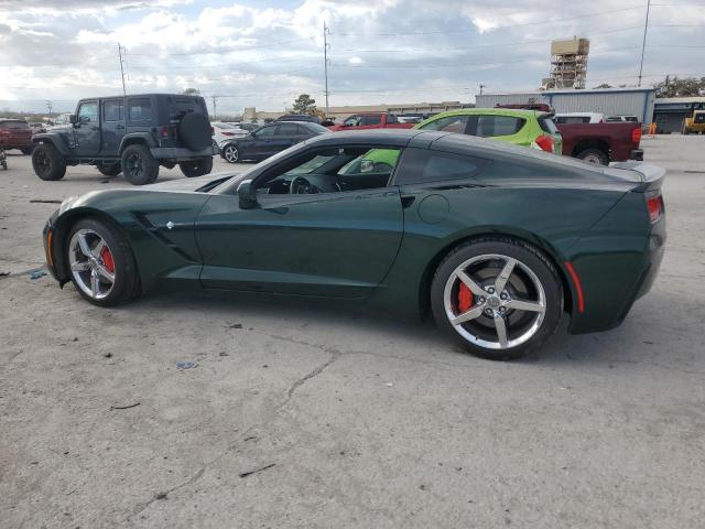 1G1YA2D78E5103009 - 2014 CHEVROLET CORVETTE STINGRAY 1LT GREEN photo 2
