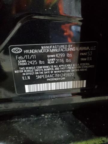 5NPEB4AC7BH245920 - 2011 HYUNDAI SONATA GLS BLACK photo 13