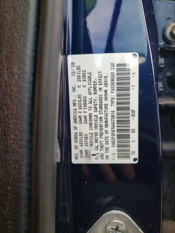 1HGCP2F87AA072814 - 2010 HONDA ACCORD EXL BLUE photo 12