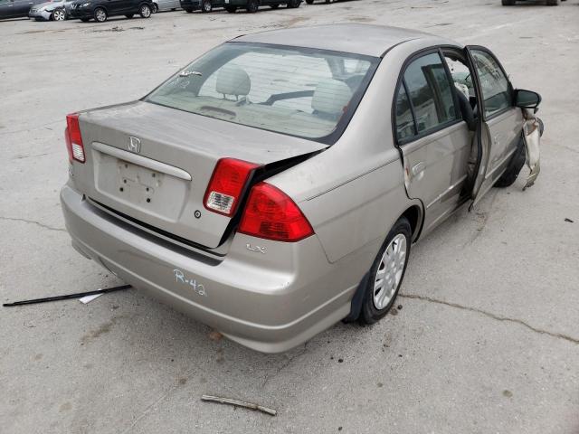 2HGES16525H629658 - 2005 HONDA CIVIC LX GRAY photo 4