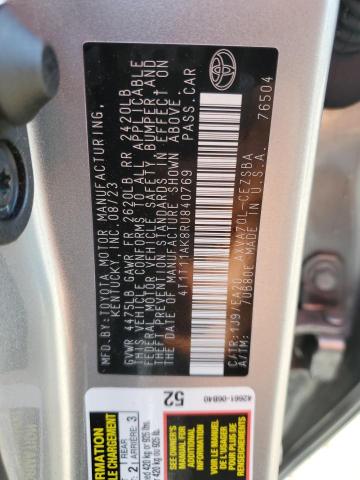 4T1T11AK8RU840769 - 2024 TOYOTA CAMRY SE NIGHT SHADE SILVER photo 12