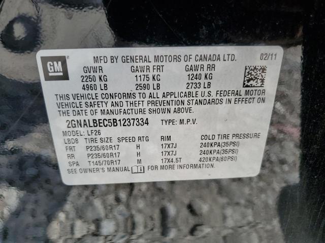 2GNALBEC5B1237334 - 2011 CHEVROLET EQUINOX LS BLACK photo 13