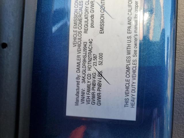 3AKJGLDR9HSJJ9943 - 2017 FREIGHTLINER CASCADIA ლურჯი ფოტო 10