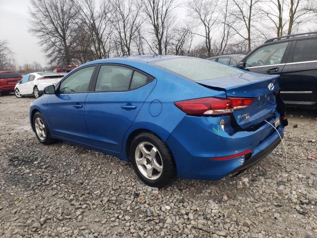 KMHD74LF2JU628989 - 2018 HYUNDAI ELANTRA SE BLUE photo 2