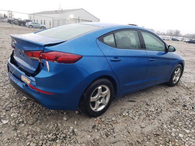 KMHD74LF2JU628989 - 2018 HYUNDAI ELANTRA SE BLUE photo 3