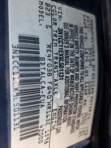 3N1CC11EX9L501131 - 2009 NISSAN VERSA S BLUE photo 12