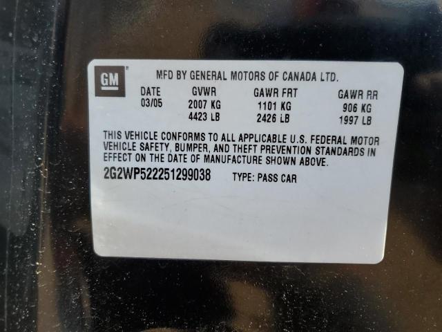 2G2WP522251299038 - 2005 PONTIAC GRAND PRIX 黑色 照片 13