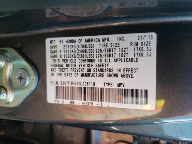 5J6TF3H52DL006118 - 2013 HONDA CROSSTOUR EXL GRAY photo 13