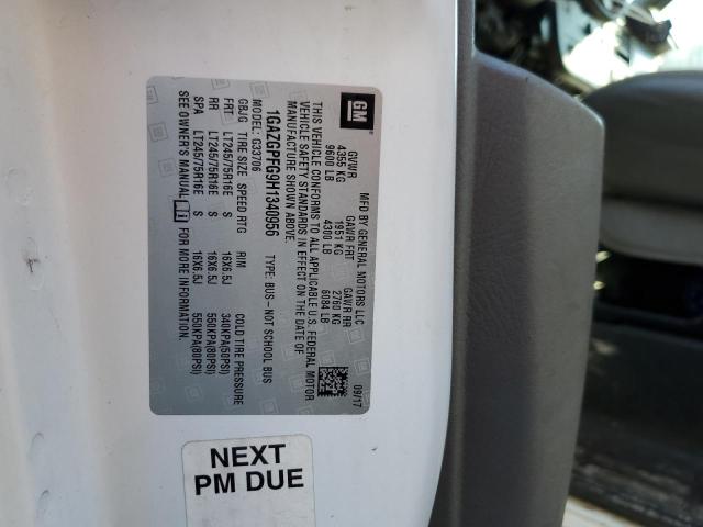 1GAZGPFG9H1340956 - 2017 CHEVROLET EXPRESS G3 LT WHITE photo 13