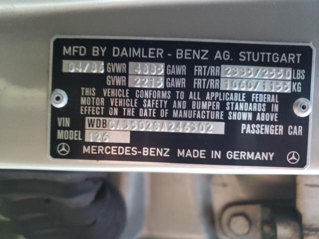 WDBCA35D2GA246302 - 1986 MERCEDES-BENZ 420 SEL GOLD photo 13