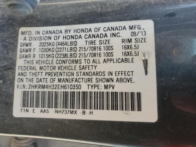 2HKRM4H32EH610350 - 2014 HONDA CR-V LX GRAY photo 14