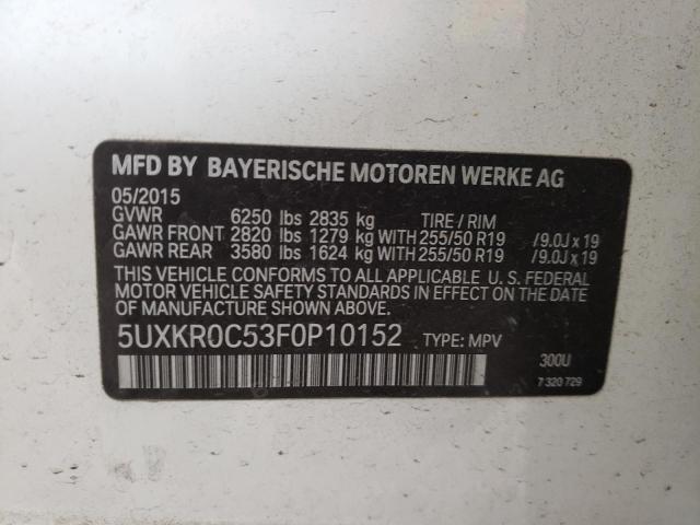 5UXKR0C53F0P10152 - 2015 BMW X5 XDRIVE35I WHITE photo 14