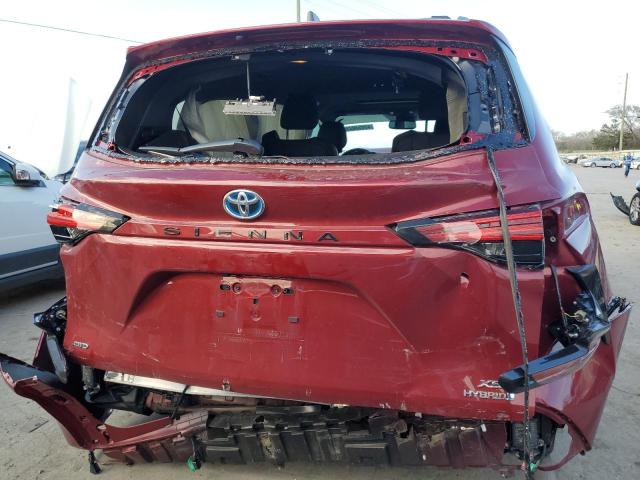 5TDDSKFC2NS066983 - 2022 TOYOTA SIENNA XSE RED photo 6