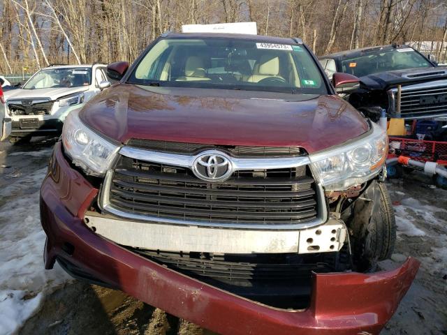 5TDJKRFH5FS077484 - 2015 TOYOTA HIGHLANDER XLE 栗色 照片 5