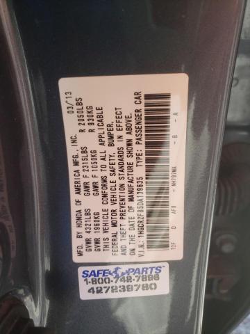 1HGCR2F85DA139635 - 2013 HONDA ACCORD EXL GRAY photo 13