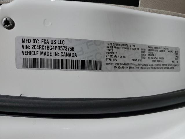 2C4RC1BG4PR573756 - 2023 CHRYSLER PACIFICA TOURING L WHITE photo 13