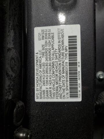 5FNYF8H50MB031319 - 2021 HONDA PASSPORT EXL ნაცრისფერი ფოტო 13