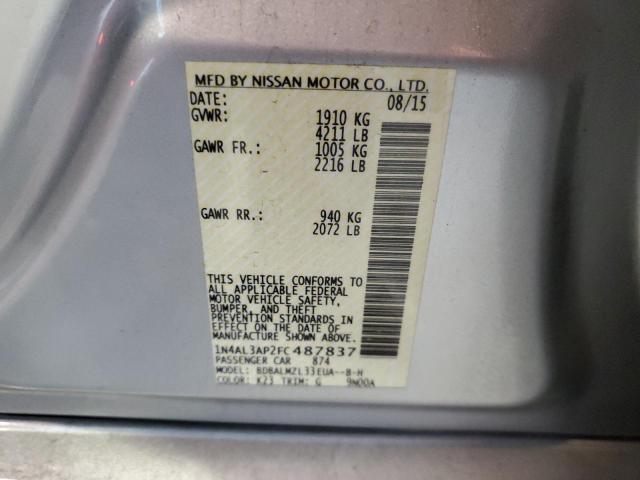 1N4AL3AP2FC487837 - 2015 NISSAN ALTIMA 2.5 SILVER photo 12