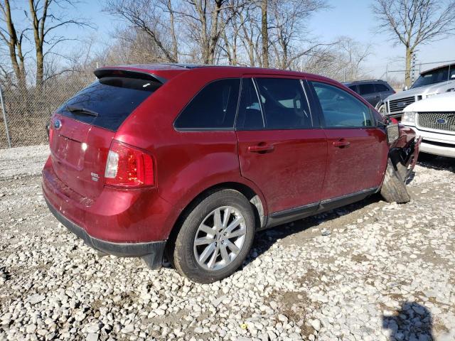 2FMDK4JC4DBB01134 - 2013 FORD EDGE SEL MAROON photo 3