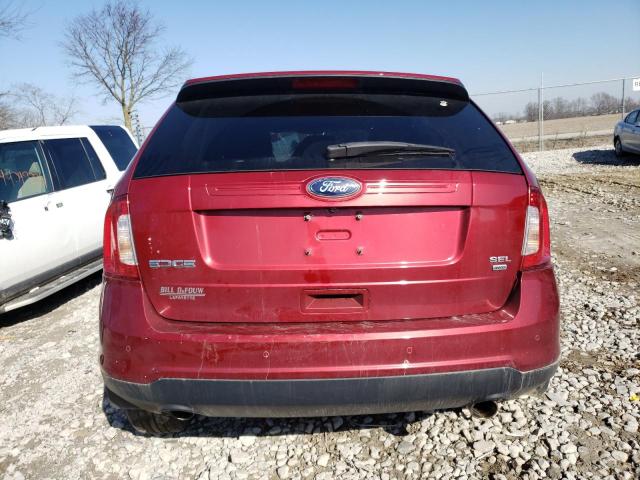 2FMDK4JC4DBB01134 - 2013 FORD EDGE SEL MAROON photo 6