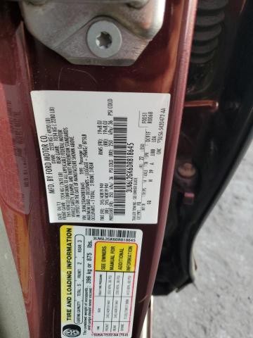 3LN6L2GK6DR818645 - 2013 LINCOLN MKZ BURGUNDY photo 12