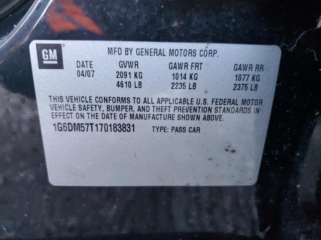 1G6DM57T170183831 - 2007 CADILLAC CTS BLACK photo 12