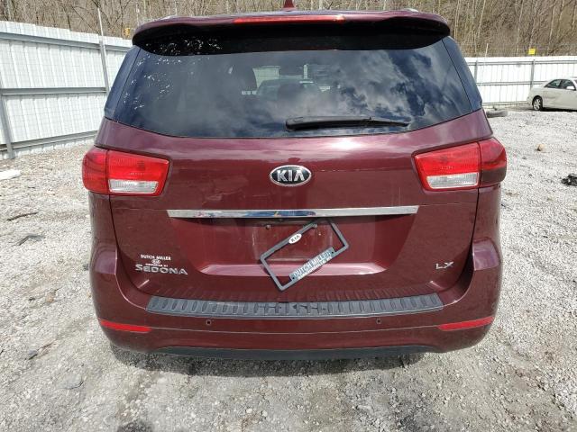 KNDMB5C13G6110805 - 2016 KIA SEDONA LX BURGUNDY photo 6