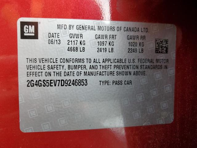 2G4GS5EV7D9246853 - 2013 BUICK REGAL PREMIUM RED photo 12