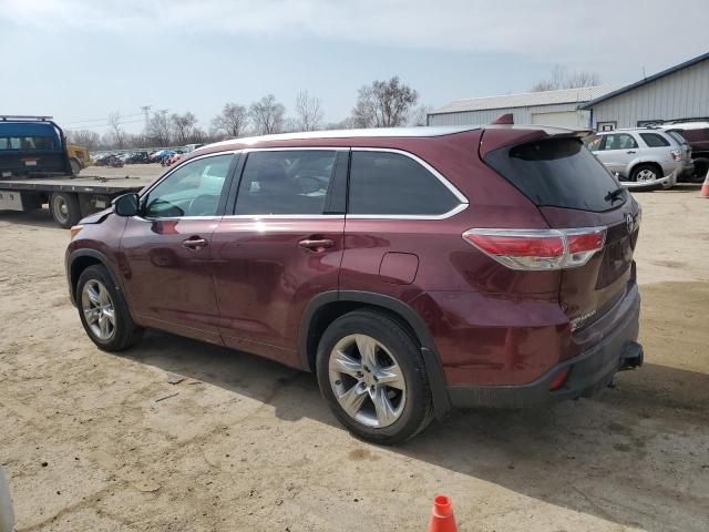 5TDDKRFH3ES019644 - 2014 TOYOTA HIGHLANDER LIMITED MAROON photo 2