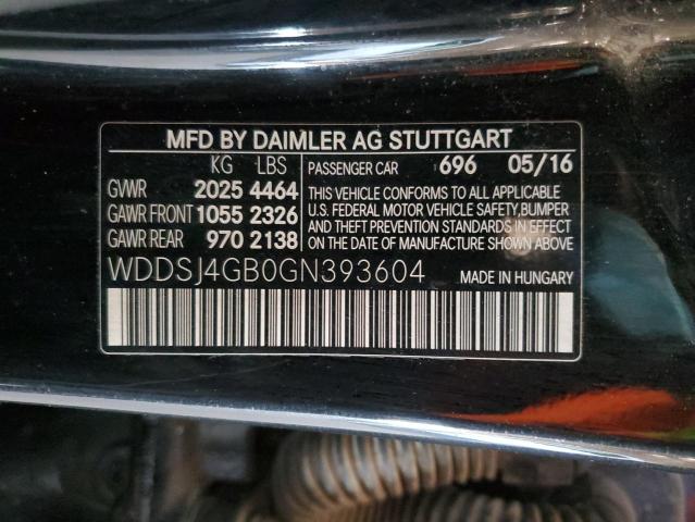 WDDSJ4GB0GN393604 - 2016 MERCEDES-BENZ CLA 250 4MATIC BLACK photo 12