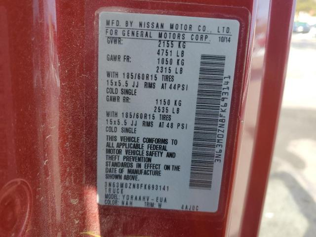 3N63M0ZN8FK693141 - 2015 CHEVROLET CITY EXPRE LT 红色 照片 12