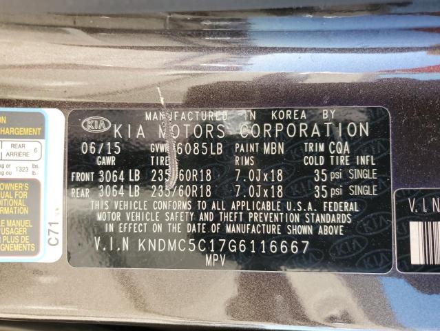 KNDMC5C17G6116667 - 2016 KIA SEDONA EX BROWN photo 13