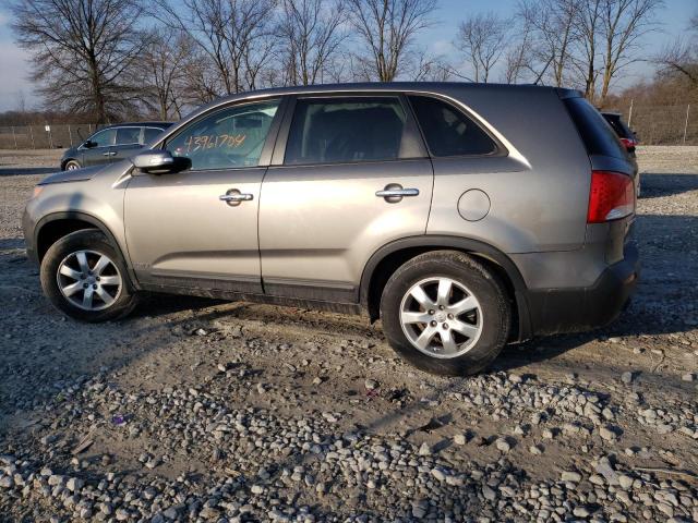 5XYKTCA63DG310969 - 2013 KIA SORENTO LX GRAY photo 2