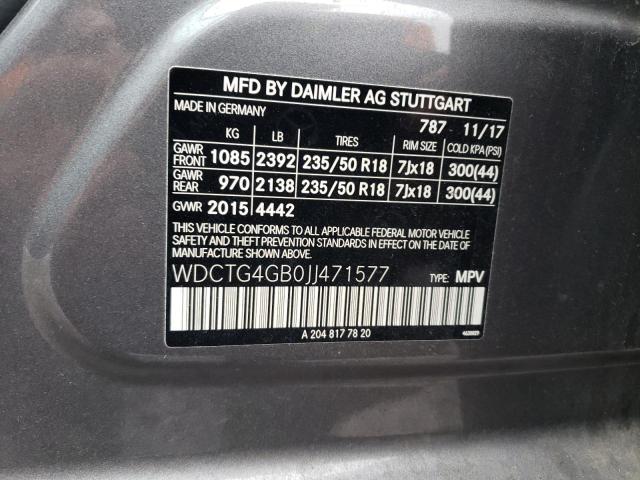 WDCTG4GB0JJ471577 - 2018 MERCEDES-BENZ GLA 250 4MATIC SILVER photo 13