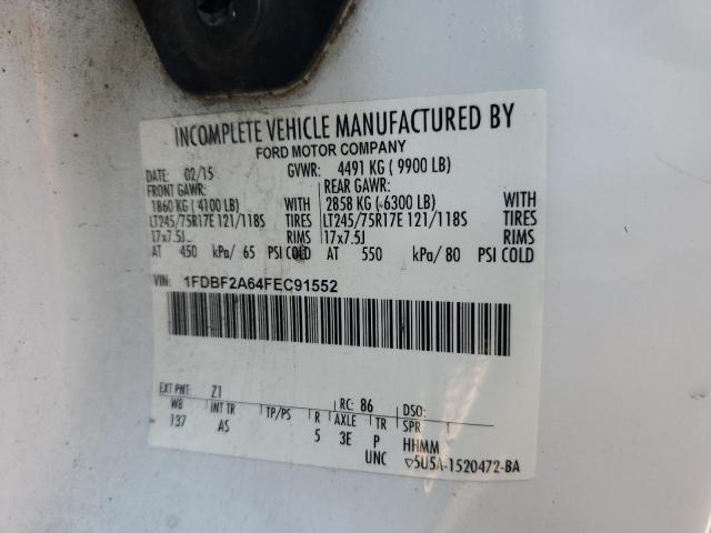 1FDBF2A64FEC91552 - 2015 FORD F250 SUPER DUTY WHITE photo 12