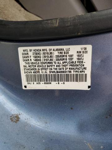 5FNRL38428B031786 - 2008 HONDA ODYSSEY EX BLUE photo 14