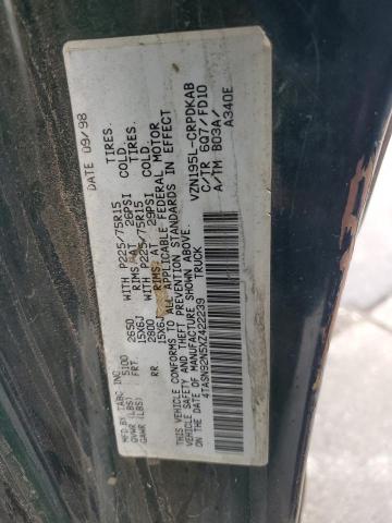 4TASN92N5XZ422239 - 1999 TOYOTA TACOMA XTRACAB PRERUNNER მწვანე ფოტო 12